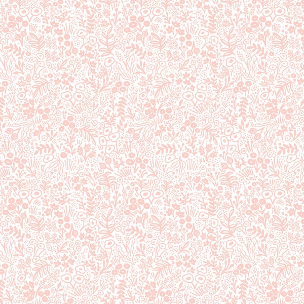 Tapestry Lace RP500-BL2 Blush Fabric, White Floral Cotton, Rifle Paper Co Basics Cotton, Fabric, Rifle Paper Co, 100% quilting cotton,