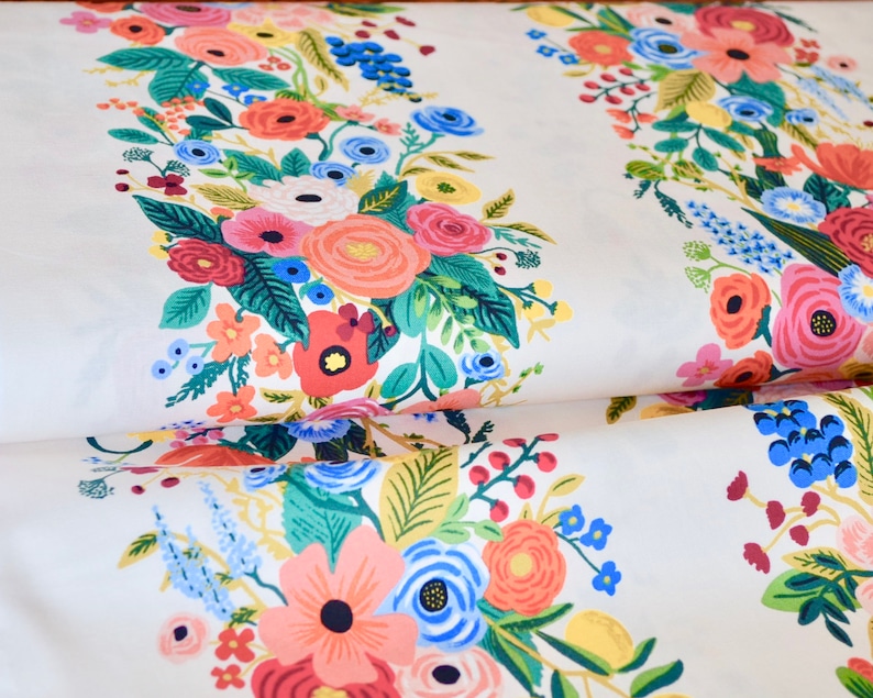 Wildwood-Garden Party Vines-Cream Fabric, Cotton+Steel Rifle Paper Co, Wildwood Collection, Cream Flower Fabric, Apparel Fabric image 1
