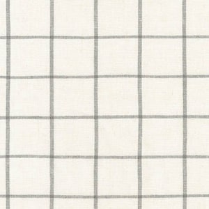 Essex Yarn Dyed  Stone Classic Wovens, 1.5" Grey Plaid  Linen blend, Essex Wovens Plaid fabric, Linen cotton fabric