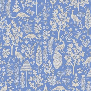 RP708-BL5 Menagerie Silhouette - Blue Fabric, Camont Collection, Baumwolle und Stahl, Quiltgewicht Baumwolle