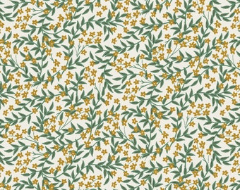 NEW RP907-GO4M Daphne - Gold Metallic Fabric, Bramble Collection, Apparel Fabric, Rifle Paper Co fabric, Cotton n Steel