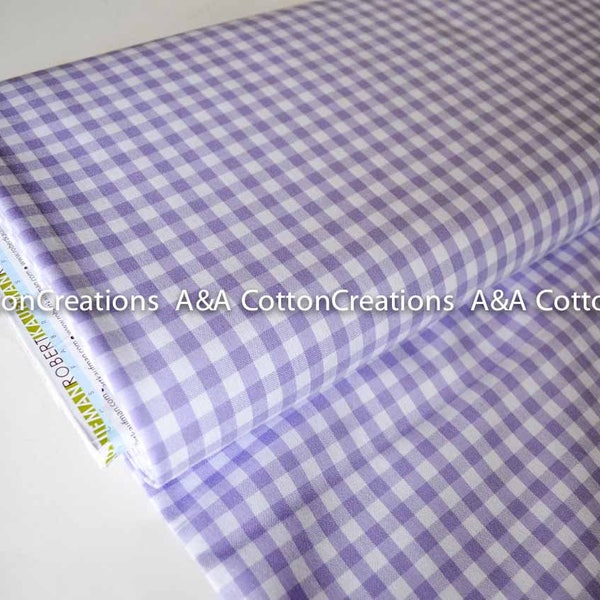 LAVENDER 1/4" Plaid Cotton, Carolina Gingham, Violet Yarn Dyed Fabric,Plaid Quilting fabric,Apparel Fabric,Plaid cotton Scarf,Robert Kaufman