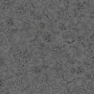PS104-GR8 Lilac&Sage-Toile-Graphite Fabric, Cotton + Steel, 100% quilting cotton, quilt weight fabric