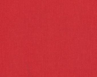 May include: Solid red fabric with a subtle woven texture.