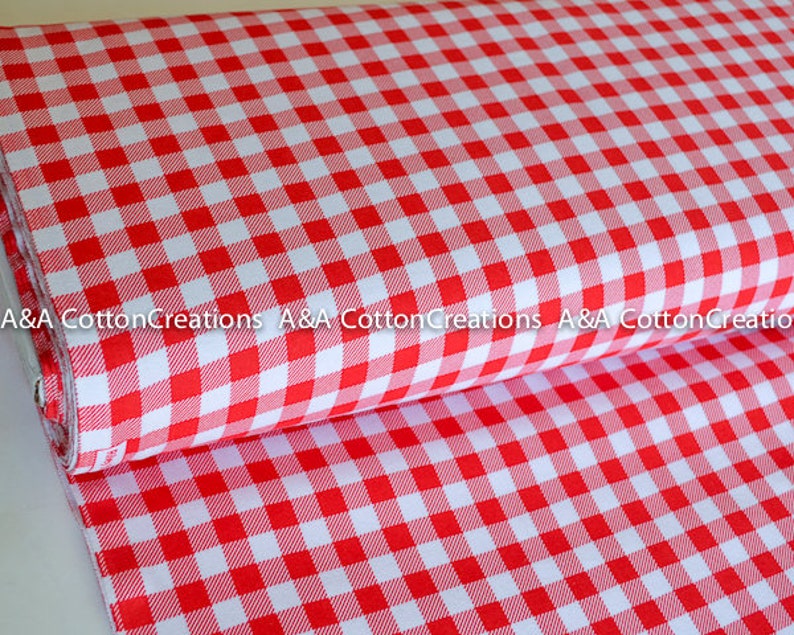 LIGHT GRAY WHITE 1//3 CHECHERED BUFFALO GINGHAM COTTON BLEND FABRIC 44/"W BTY