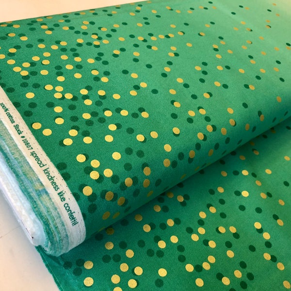 BEST Ombre Confetti fabric, Teal 10807 31M Gold Metallic Fabric, Quilting cotton, Ombre Confetti cotton by Vanessa Christenson