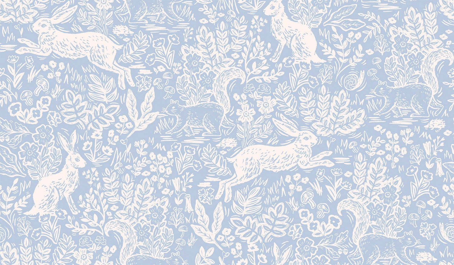 Wildwood - Fable - Blue Fabric, Cotton+Steel - Rifle Paper Co, Wildwo…
