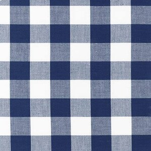 Navy 1&quot; Plaid Cotton, Carolina Gingham, Yarn Dyed Fabric,Navy White Plaid Quilting fabric, Apparel Fabric, Gingham cotton, Robert Kaufman