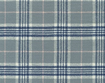 Last pieces ORGaNIC FLANNEL , SRKF-20522-336 FOG from Mammoth collection, Plaid Flannel, Apparel fabric, Fabric by Yards, Robert Kaufman