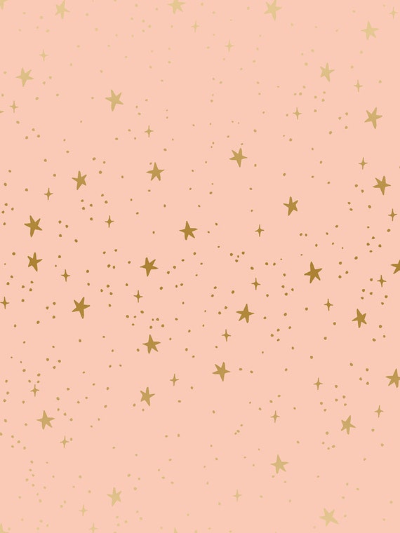 Rifle Paper Co, RP310-BL4M Primavera, Blush Stars Metallic Fabric, 100% quilting cotton, quilt weight fabric