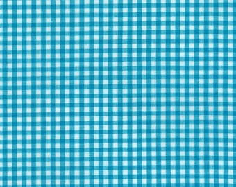 Turquoise/white 1/8" Plaid Cotton, Carolina Gingham, Yarn Dyed Fabric, Quilting fabric, Apparel Fabric, Plaid cotton, Robert Kaufman