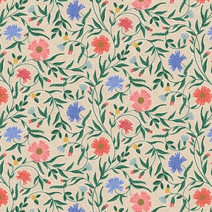 RP1002-CR1M - Aster - Navy Metallic Stoff, Vintage Garden Collection, Bekleidungsstoff, Rifle Paper Co Stoff, Cotton n Steel