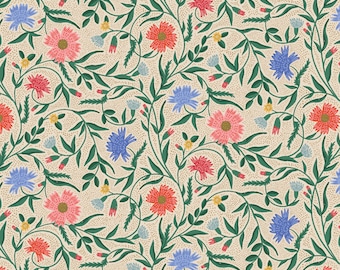 RP1002-CR1M - Aster - Navy Metallic Fabric, Vintage Garden Collection, Apparel Fabric, Rifle Paper Co fabric, Cotton n Steel