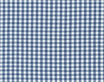 Jean 1/8", coton à carreaux, Vichy Carolina, tissu teint en fil bleu, tissu de courtepointe, tissu pour vêtements, coton à carreaux, Robert Kaufman