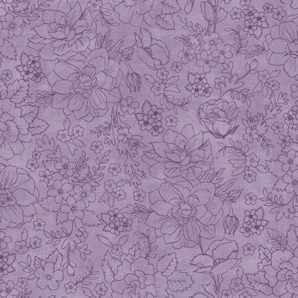 Last pieces PS104-PU6 Lilac&Sage-Toile-Purple Fabric, Cotton + Steel, 100% quilting cotton, quilt weight fabric