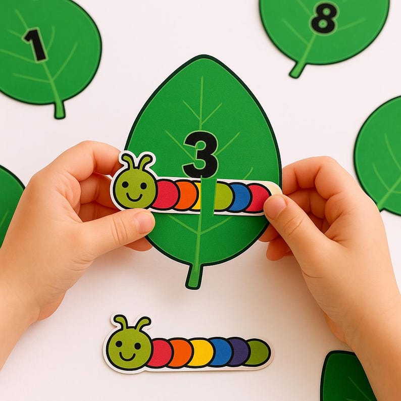 Caterpillar Counting Activity Kit: Preschool Math Game (digital ...