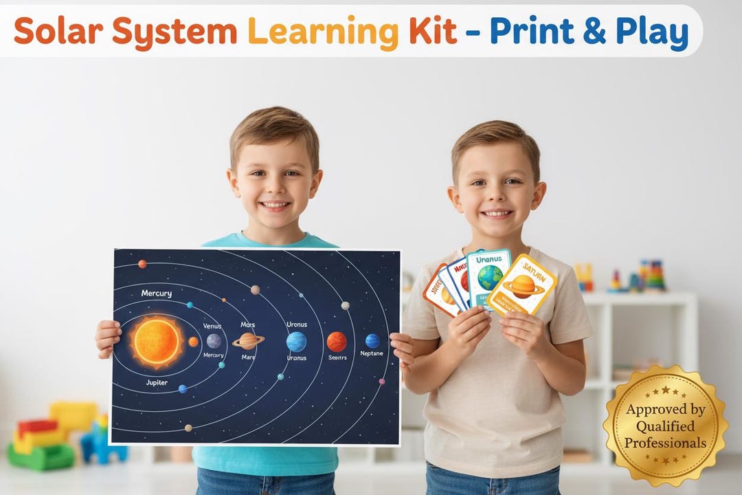Solar System Learning Kit: Educational Posters, Flashcards, Puzzles ...