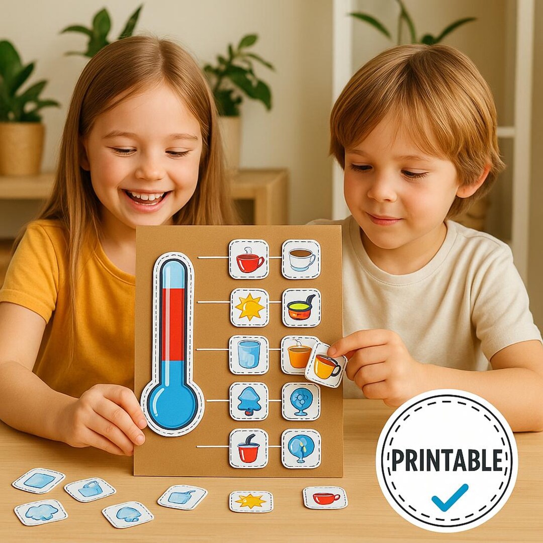 Hot and Cold Sorting Game: Thermometer Activity, Preschool Learning ...