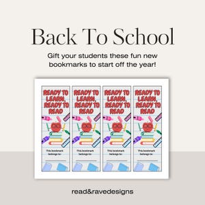 &quot;Zurück in die Schule Lesezeichen - &quot;&quot;Bereit zum Lernen, Bereit zum Lesen&quot;&quot; - Lesebelohnungen für Schüler im Klassenzimmer.&quot;