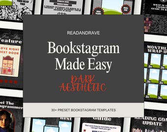 Dark Bookstagram Canva Vorlagen | Buchbesprechung Social Media (Digitaler Download