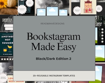 ダークゴシックブックスタグラムテンプレート：ムーディーなInstagramコンテンツ（Canva、デジタルダウンロード）