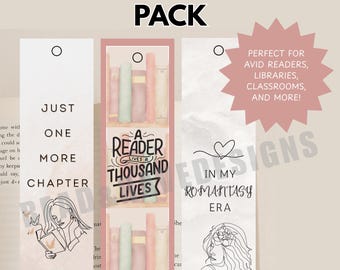 Printable Bookmark Bundle: Book Lover Quotes (PDF Download)