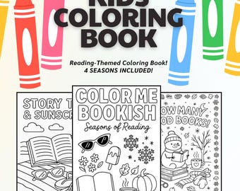 Libro para colorear "Las estaciones de la lectura": 17 páginas imprimibles (descarga digital en PDF)