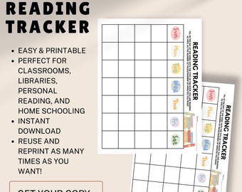 Kids Monthly Reading Tracker | Printable Reading Log for Students, Teachers, Parents & Libraries