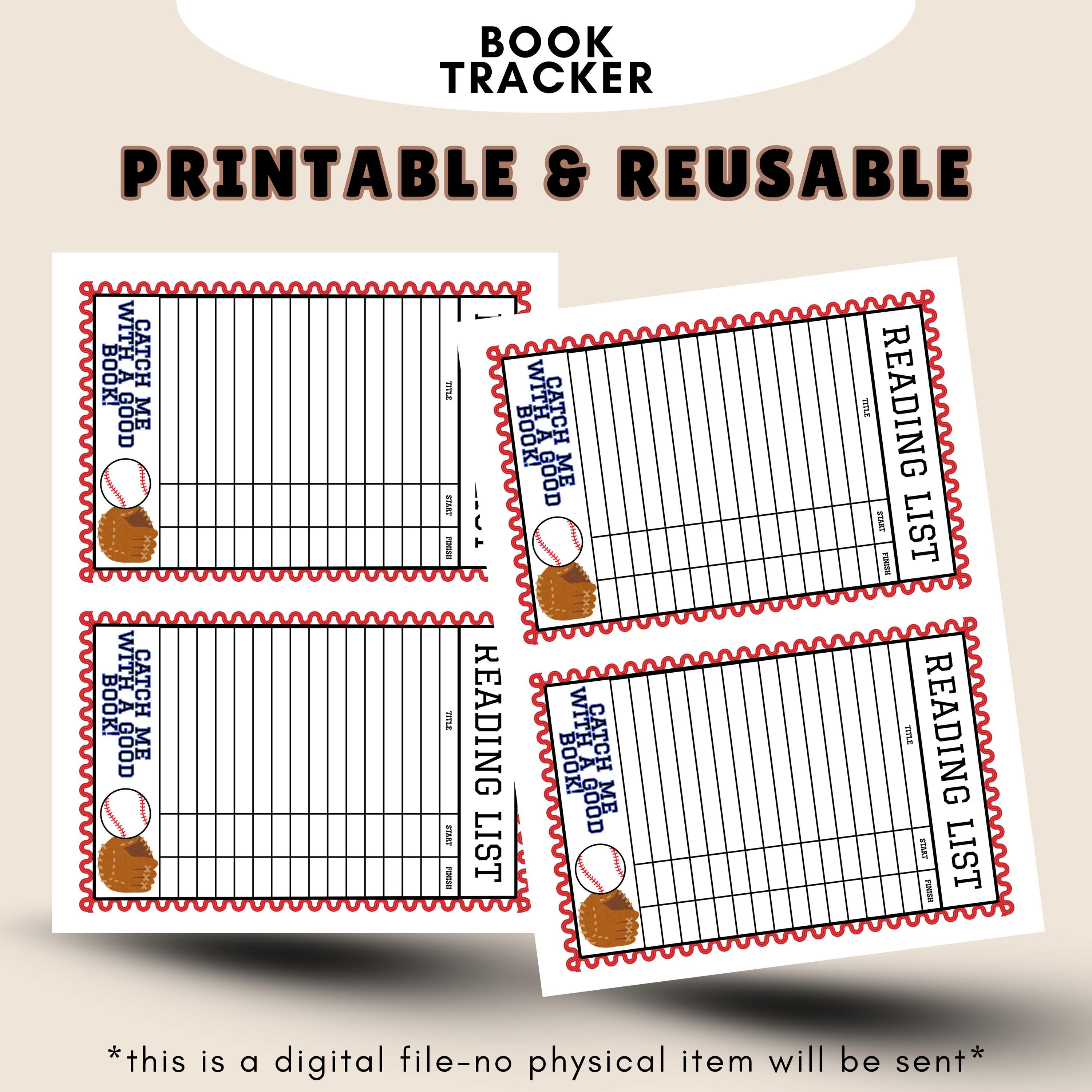 Baseball Reading Log Bookmark: Printable Tracker for Kids (PDF Download ...