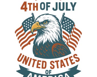 4th of July Eagle PNG | Patriotic Sublimation Design for Shirts | American Flag Bald Eagle Instant Download | USA Independence Day