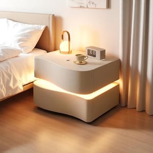 Sleek, space-saving nightstand with a modern look—perfect as a decorative bedside table for small bedrooms or cozy home corners.