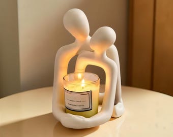 Abstract Couple Sculpture: Modern Romantic Decor, Handmade Resin Art