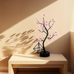 Boho Blüten Glow Baum – Touch LED Kirsche Lampe | Warmweißes Feen-Bonsai-Licht für verträumten Schreibtisch, Schlafzimmer oder spirituelles Raumdekor