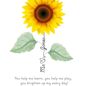 Personalised thank you poem for an incredible teacher.