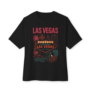 Las Vegas Graphic Boxy Tee, Unisex Oversized T-Shirt, Vacation Souvenir Shirt, Travel Apparel, Casual Summer Top, Gift for Vegas Lovers