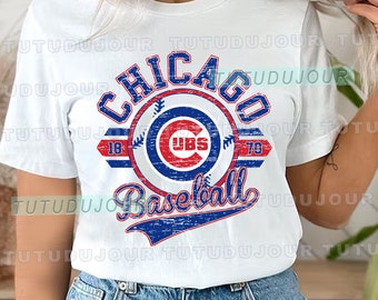 Chicago Cubs Tshirt, EST 1870  shirt, Vintage style Chicago Cubs shirt, Chicago Tee, baseball tee