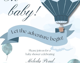 Hot Air Balloon Baby Shower Invitation