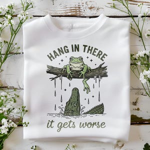 Funny Sarcastic Frog PNG: Retro Snarky Humor Sublimation Design