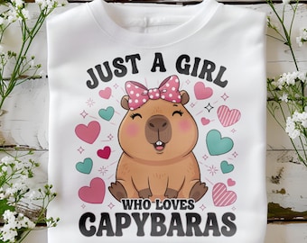 Capybara Girl PNG, Animal Lover Design (Digital Download