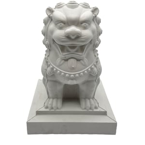 Lion stone figure white cast stone sculpture concrete garden figure decoration figure gatekeeper