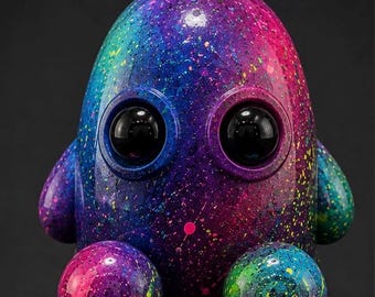 Popartfiguur Nebula Blob | Neonsculptuur, handgegoten in beton | Pink Mortis