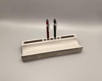 Large Concrete Organizer – Minimalist Brush & Desk Organizer – Handmade Design Object