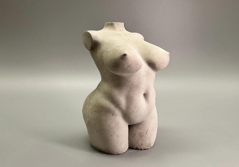 Modern sculpture | Art object female body made of concrete | Concrete Grey | Pink Mortis image 2