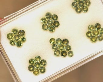 Natural Green sapphire Round 3.5 MM size Gemstone For Jewelry