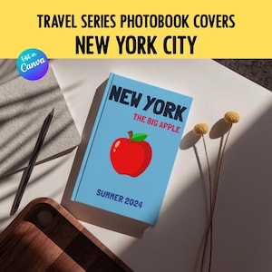 NEW YORK CITY Assouline Inspired Travel Photobook Template, New York Edition, Instant Digital Download, Editable in Canva, Vacation Memories
