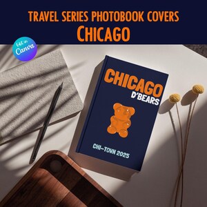 CHICAGO Assouline inspirierte Reisefotobuchvorlagen, Chicago Edition, sofortiger digitaler Download, bearbeitbar in Canva, Urlaubserinnerungen