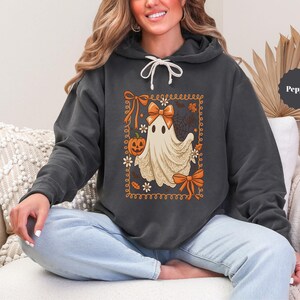Halloween Ghost Sweatshirt, Cute Ghost Hoodie, Spooky Pumpkin Season Shirt, Halloween Cute Women Outfit, Halloween & Spooky Season Gift