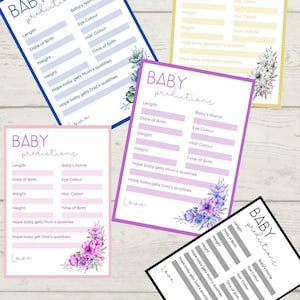 Voorspellingskaarten babyshower