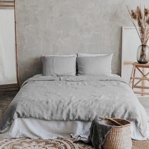 Linen Duvet Cover Set, Blanket Cover & 2 Pillowcases, Natural Linen Bedding Set, Breathable and Natural Bedding