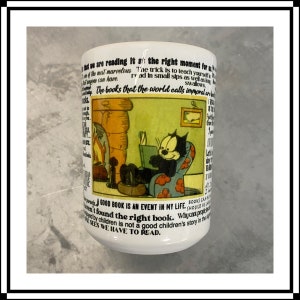 Felix the Cat Reading by the Fire Coffee Mug
